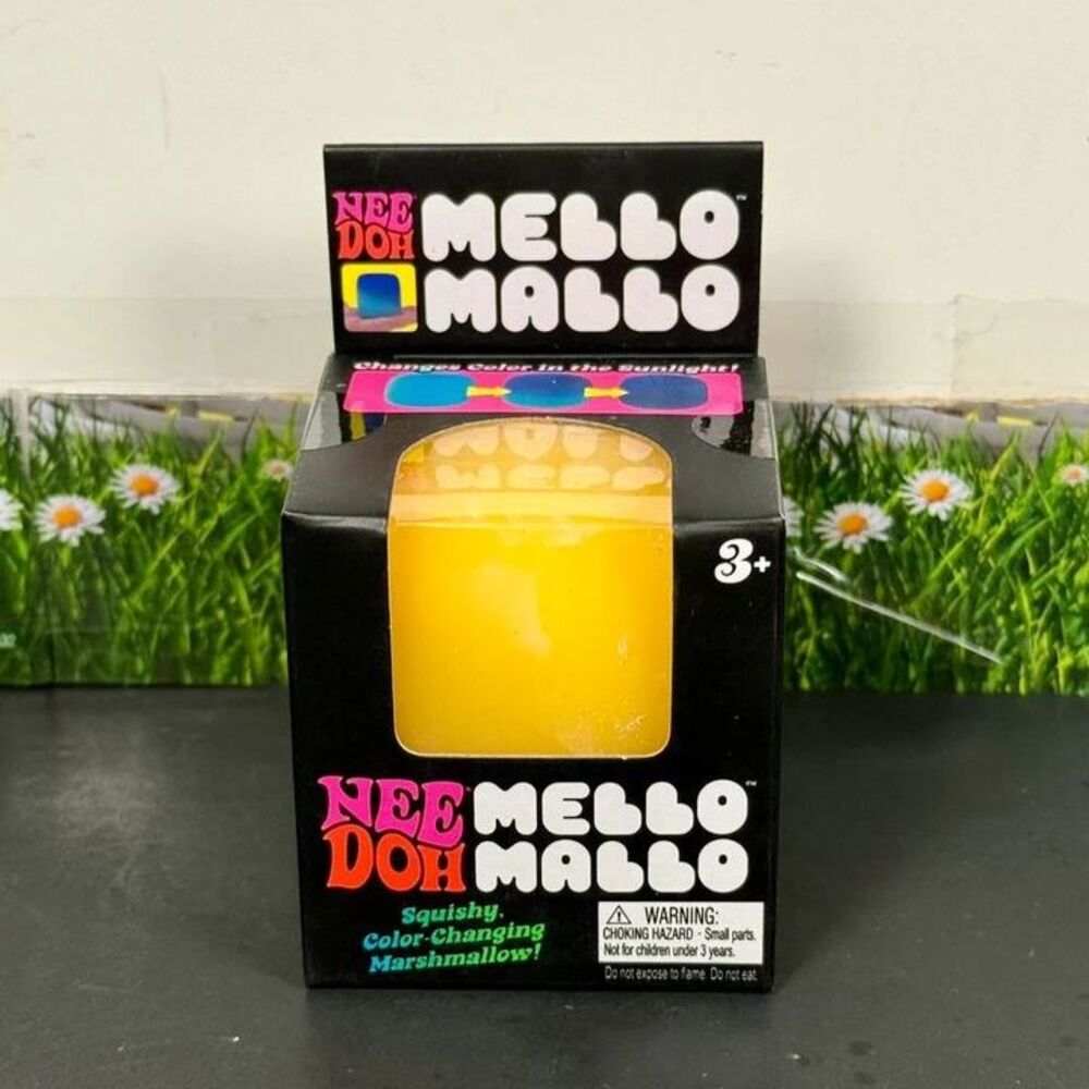 Schylling NeeDoh Mello Mallo Color-Changing Squeeze Toy Yellow 100% Authentic